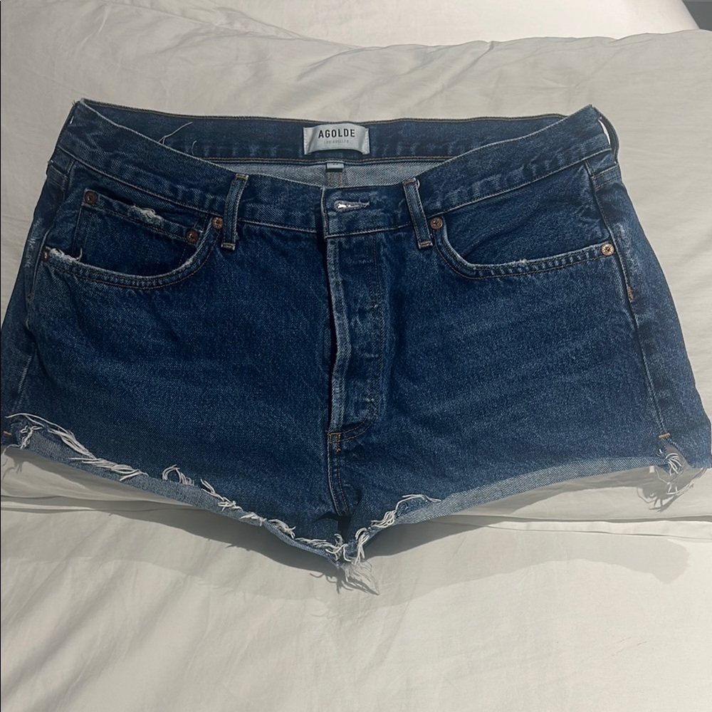Agolde Parker High Waist Cutoff Denim Shorts